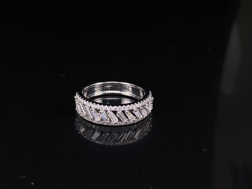 Diamond Slant Baguette Ring | Zohar Jewels